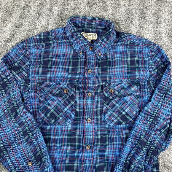 Duluth Trading Co Shirt Mens Size M Blue Plaid Button Front Long Sleeve Workwear - Picture 2 of 7
